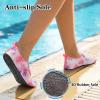 LeIsfIt Water Shoes for Women Men Quick-Dry Aqua Socks Non-Slip Swim Beach Barefoot Socks with Rubber Sole for River Pool Lake Surf Yoga(Pinkflower)