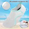 LeIsfIt Water Shoes for Women Men Quick-Dry Aqua Socks Non-Slip Swim Beach Barefoot Socks with Rubber Sole for River Pool Lake Surf Yoga(White)