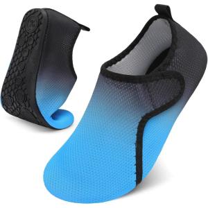 LeIsfIt Water Shoes for Women Men Quick-Dry Aqua Socks Non-Slip Swim Beach Barefoot Socks with Rubber Sole for River Pool Lake Surf Yoga(Blackblue)