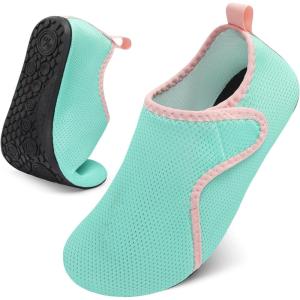 LeIsfIt Water Shoes for Women Men Quick-Dry Aqua Socks Non-Slip Swim Beach Barefoot Socks with Rubber Sole for River Pool Lake Surf Yoga(Green)