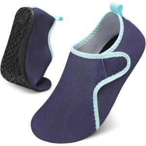 LeIsfIt Water Shoes for Women Men Quick-Dry Aqua Socks Non-Slip Swim Beach Barefoot Socks with Rubber Sole for River Pool Lake Surf Yoga(Navy)