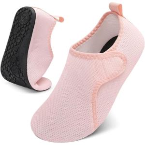 LeIsfIt Water Shoes for Women Men Quick-Dry Aqua Socks Non-Slip Swim Beach Barefoot Socks with Rubber Sole for River Pool Lake Surf Yoga(Pink)