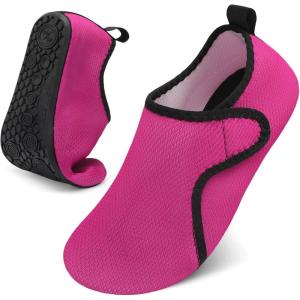 LeIsfIt Water Shoes for Women Men Quick-Dry Aqua Socks Non-Slip Swim Beach Barefoot Socks with Rubber Sole for River Pool Lake Surf Yoga(Rose)