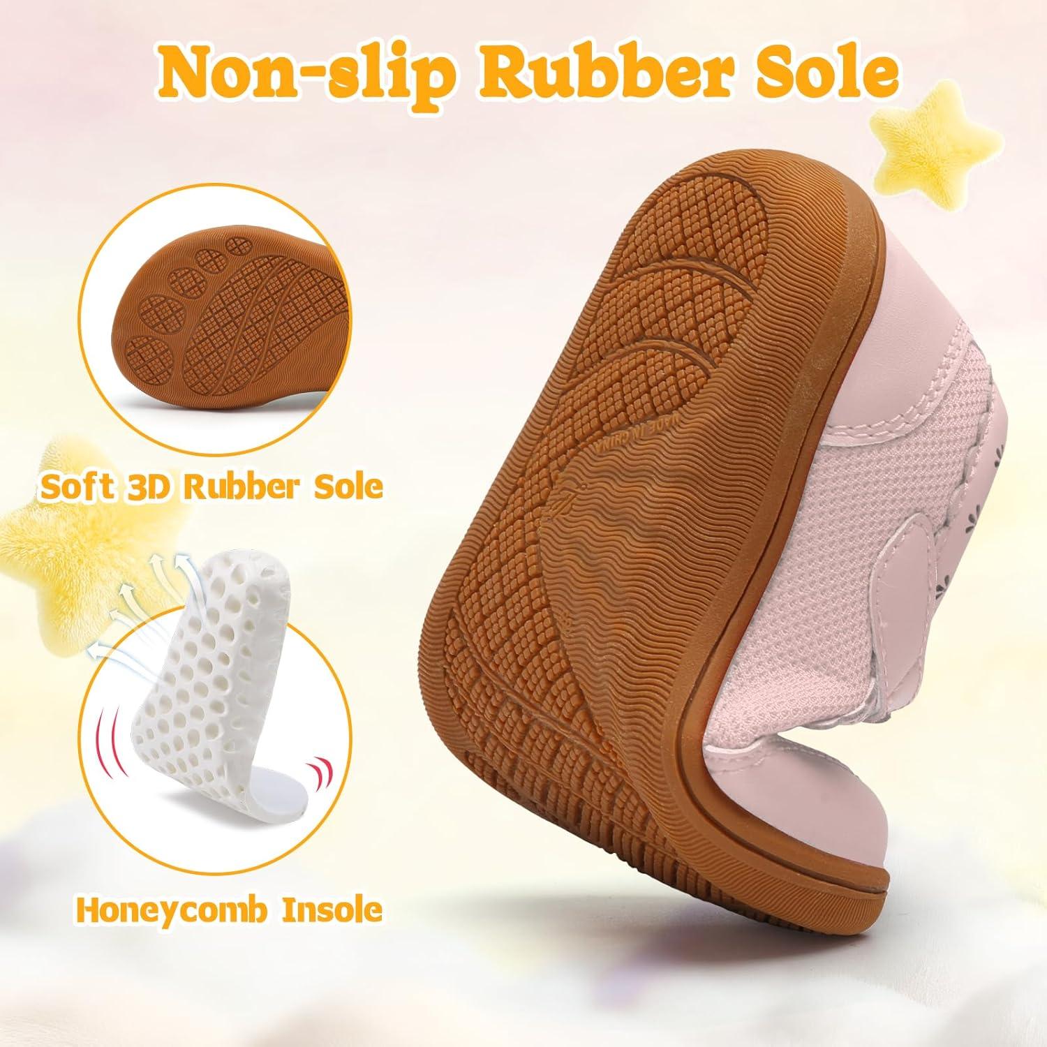 imageLeIsfIt Toddler Girl Shoes Mary Jane Dress Shoes for Girls Wide Breathable Ballet Flats for Party School Wedding ChurchPink