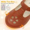LeIsfIt Toddler Girl Mary Jane Dress Shoes Wide Ballet Flats for Girls Party School Wedding Church Shoes(Brown)