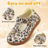 LeIsfIt Toddler Girl Mary Jane Dress Shoes Wide Ballet Flats for Girls Party School Wedding Church Shoes(Leopard)