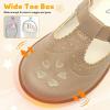 LeIsfIt Toddler Girl Mary Jane Dress Shoes Wide Ballet Flats for Girls Party School Wedding Church Shoes(Nude)
