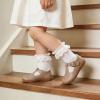 LeIsfIt Toddler Girl Mary Jane Dress Shoes Wide Ballet Flats for Girls Party School Wedding Church Shoes(Nude)