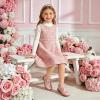 LeIsfIt Toddler Girl Mary Jane Dress Shoes Wide Ballet Flats for Girls Party School Wedding Church Shoes(Pink)