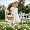 LeIsfIt Toddler Girl Mary Jane Dress Shoes Wide Ballet Flats for Girls Party School Wedding Church Shoes(White)