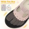 LeIsfIt Toddler Girl Shoes Mary Jane Dress Shoes for Girls Wide Breathable Ballet Flats for Party School Wedding Church(Blackpink)