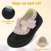 LeIsfIt Toddler Girl Shoes Mary Jane Dress Shoes for Girls Wide Breathable Ballet Flats for Party School Wedding Church(Blackpink)
