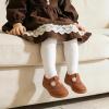 LeIsfIt Toddler Girl Shoes Mary Jane Dress Shoes for Girls Wide Breathable Ballet Flats for Party School Wedding Church(Brown)
