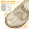 LeIsfIt Toddler Girl Shoes Mary Jane Dress Shoes for Girls Wide Breathable Ballet Flats for Party School Wedding Church(Golden)