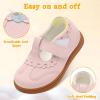 LeIsfIt Toddler Girl Shoes Mary Jane Dress Shoes for Girls Wide Breathable Ballet Flats for Party School Wedding Church(Pink)