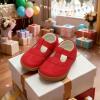 LeIsfIt Toddler Girl Shoes Mary Jane Dress Shoes for Girls Wide Breathable Ballet Flats for Party School Wedding Church(Red)