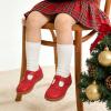 LeIsfIt Toddler Girl Shoes Mary Jane Dress Shoes for Girls Wide Breathable Ballet Flats for Party School Wedding Church(Red)