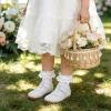 LeIsfIt Toddler Girl Shoes Mary Jane Dress Shoes for Girls Wide Breathable Ballet Flats for Party School Wedding Church(White)