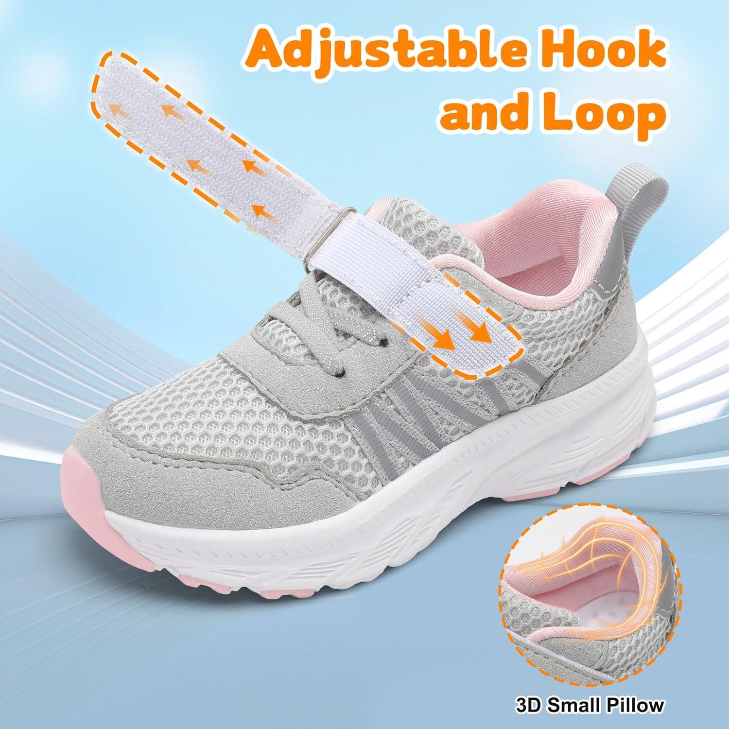 imageLeIsfIt Toddler Sneakers Girls Boys Tennis Shoes Kids Breathable Running Shoes Lightweight Athletic Sneakers for Toddler Little KidGrey