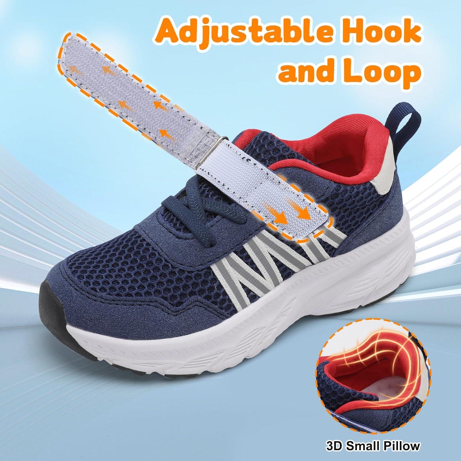 imageLeIsfIt Toddler Sneakers Girls Boys Tennis Shoes Kids Breathable Running Shoes Lightweight Athletic Sneakers for Toddler Little KidNavy