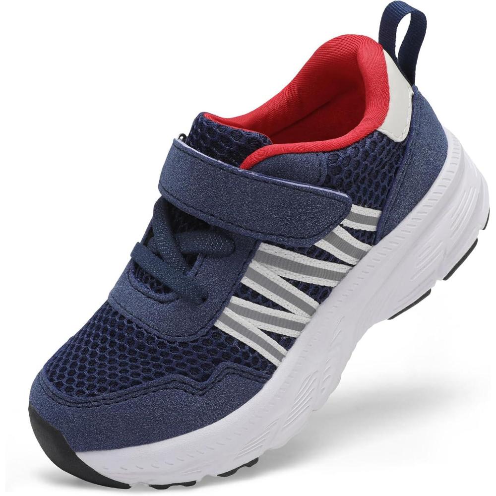 imageLeIsfIt Toddler Sneakers Girls Boys Tennis Shoes Kids Breathable Running Shoes Lightweight Athletic Sneakers for Toddler Little KidNavy