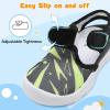 LeIsfIt Toddler Sandals Boys Girls Wide Sandals Kids Water Sandal Shoes Lightweight Barefoot Summer Shoes for Indoor Outdoor(Black/Green)