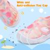 LeIsfIt Toddler Sandals Boys Girls Wide Sandals Kids Water Sandal Shoes Lightweight Barefoot Summer Shoes for Indoor Outdoor(Pink Tiedye)