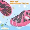 LeIsfIt Toddler Sandals Boys Girls Wide Sandals Kids Water Sandal Shoes Lightweight Barefoot Summer Shoes for Indoor Outdoor(Rose Black)