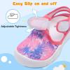 LeIsfIt Toddler Sandals Boys Girls Wide Sandals Kids Water Sandal Shoes Lightweight Barefoot Summer Shoes for Indoor Outdoor(Rose Purple)