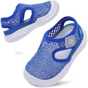 LeIsfIt Toddler Sandals Boys Girls Wide Sandals Kids Water Sandal Shoes Lightweight Barefoot Summer Shoes for Indoor Outdoor(Blue)