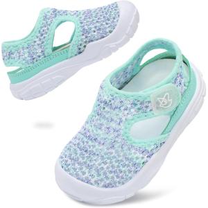 LeIsfIt Toddler Sandals Boys Girls Wide Sandals Kids Water Sandal Shoes Lightweight Barefoot Summer Shoes for Indoor Outdoor(Green)