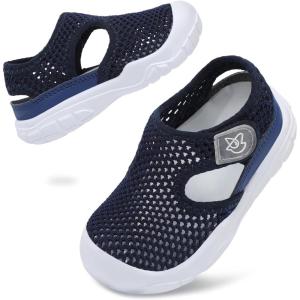 LeIsfIt Toddler Sandals Boys Girls Wide Sandals Kids Water Sandal Shoes Lightweight Barefoot Summer Shoes for Indoor Outdoor(Navy)