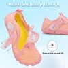 LeIsfIt Kids Water Shoes Boys Girls Swim Beach Shoes Toddler Barefoot Summer Shoe Quick-Dry Lightweight Aqua Socks for Pool Sand(A-pink)