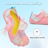 LeIsfIt Kids Water Shoes Boys Girls Swim Beach Shoes Toddler Barefoot Summer Shoe Quick-Dry Lightweight Aqua Socks for Pool Sand(A-pink Scale)