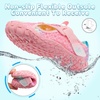 LeIsfIt Kids Water Shoes Boys Girls Swim Beach Shoes Toddler Barefoot Summer Shoe Quick-Dry Lightweight Aqua Socks for Pool Sand(A-pink Scale)