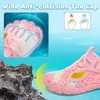 LeIsfIt Kids Water Shoes Boys Girls Swim Beach Shoes Toddler Barefoot Summer Shoe Quick-Dry Lightweight Aqua Socks for Pool Sand(A-pink Scale)
