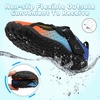 LeIsfIt Kids Water Shoes Boys Girls Swim Beach Shoes Toddler Barefoot Summer Shoe Quick-Dry Lightweight Aqua Socks for Pool Sand(Blueorange)