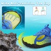 LeIsfIt Kids Water Shoes Boys Girls Swim Beach Shoes Toddler Barefoot Summer Shoe Quick-Dry Lightweight Aqua Socks for Pool Sand(Blueyellow)
