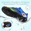 LeIsfIt Kids Water Shoes Boys Girls Swim Beach Shoes Toddler Barefoot Summer Shoe Quick-Dry Lightweight Aqua Socks for Pool Sand(Blueyellow)
