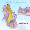 LeIsfIt Kids Water Shoes Boys Girls Swim Beach Shoes Toddler Barefoot Summer Shoe Quick-Dry Lightweight Aqua Socks for Pool Sand(Purple Flower)