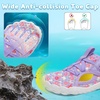 LeIsfIt Kids Water Shoes Boys Girls Swim Beach Shoes Toddler Barefoot Summer Shoe Quick-Dry Lightweight Aqua Socks for Pool Sand(Purple Flower)
