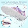LeIsfIt Kids Water Shoes Boys Girls Swim Beach Shoes Toddler Barefoot Summer Shoe Quick-Dry Lightweight Aqua Socks for Pool Sand(Purple Flower)