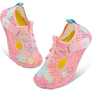 LeIsfIt Kids Water Shoes Boys Girls Swim Beach Shoes Toddler Barefoot Summer Shoe Quick-Dry Lightweight Aqua Socks for Pool Sand(A-pink Scale)