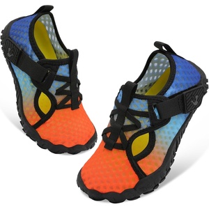 LeIsfIt Kids Water Shoes Boys Girls Swim Beach Shoes Toddler Barefoot Summer Shoe Quick-Dry Lightweight Aqua Socks for Pool Sand(Blueorange)