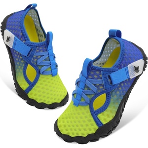 LeIsfIt Kids Water Shoes Boys Girls Swim Beach Shoes Toddler Barefoot Summer Shoe Quick-Dry Lightweight Aqua Socks for Pool Sand(Blueyellow)