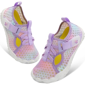 LeIsfIt Kids Water Shoes Boys Girls Swim Beach Shoes Toddler Barefoot Summer Shoe Quick-Dry Lightweight Aqua Socks for Pool Sand(B-purple)