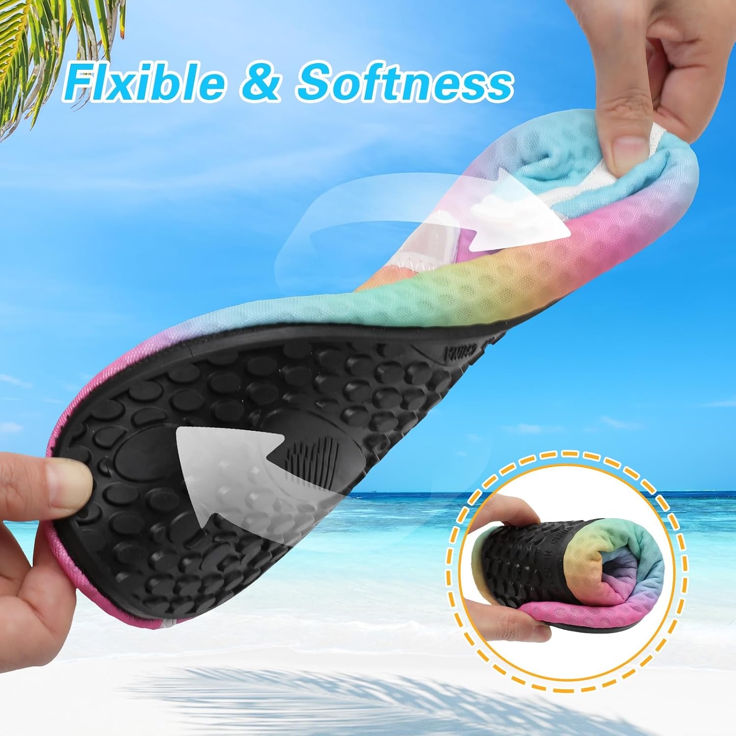 image:imageLeIsfIt Water Shoes for Women Men Swim Beach Barefoot Shoes Quick Dry Aqua Socks for Pool Diving Boating River Yoga Lake SurfColor