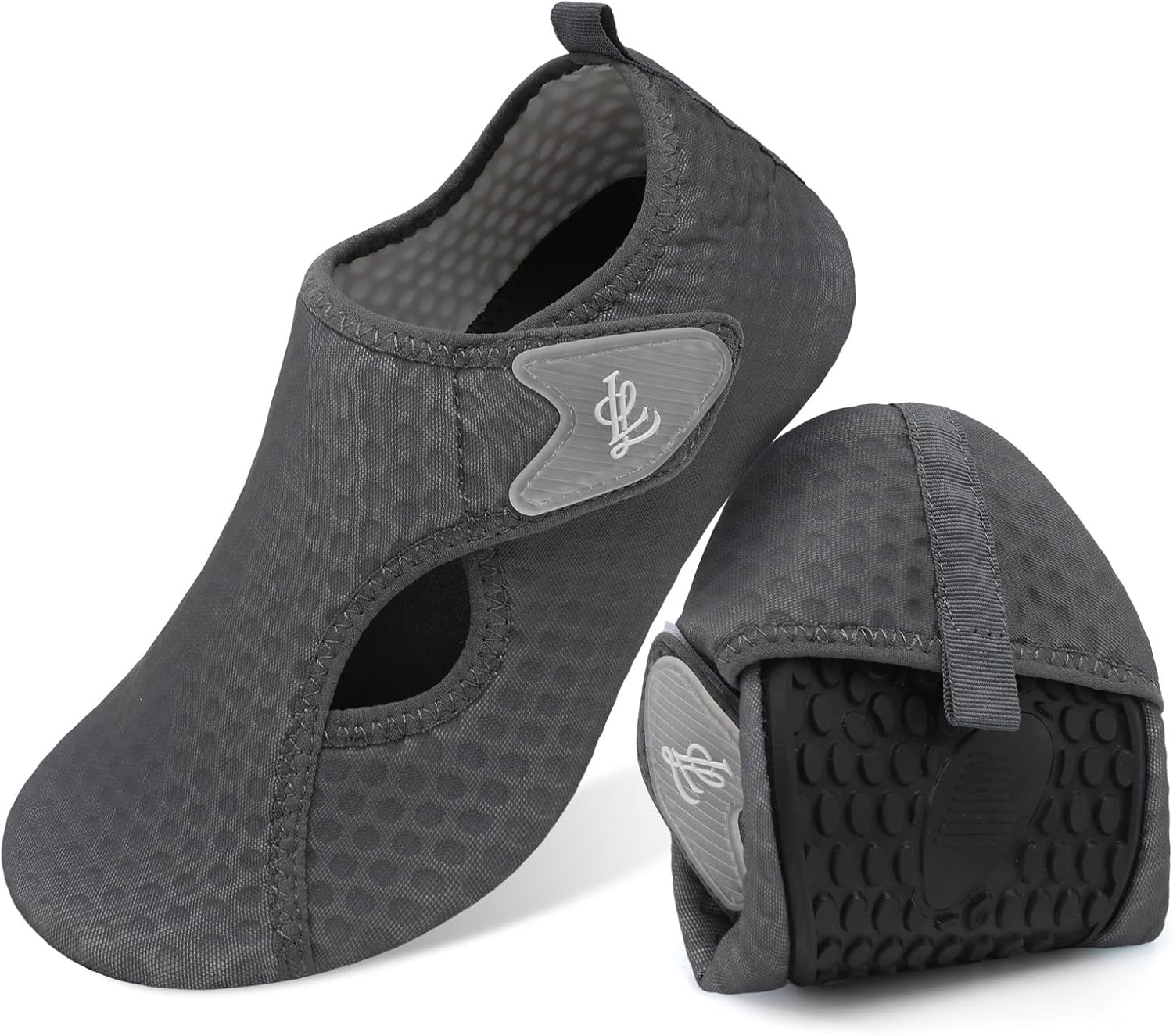 image:imageLeIsfIt Water Shoes for Women Men Swim Beach Barefoot Shoes Quick Dry Aqua Socks for Pool Diving Boating River Yoga Lake SurfDark Grey