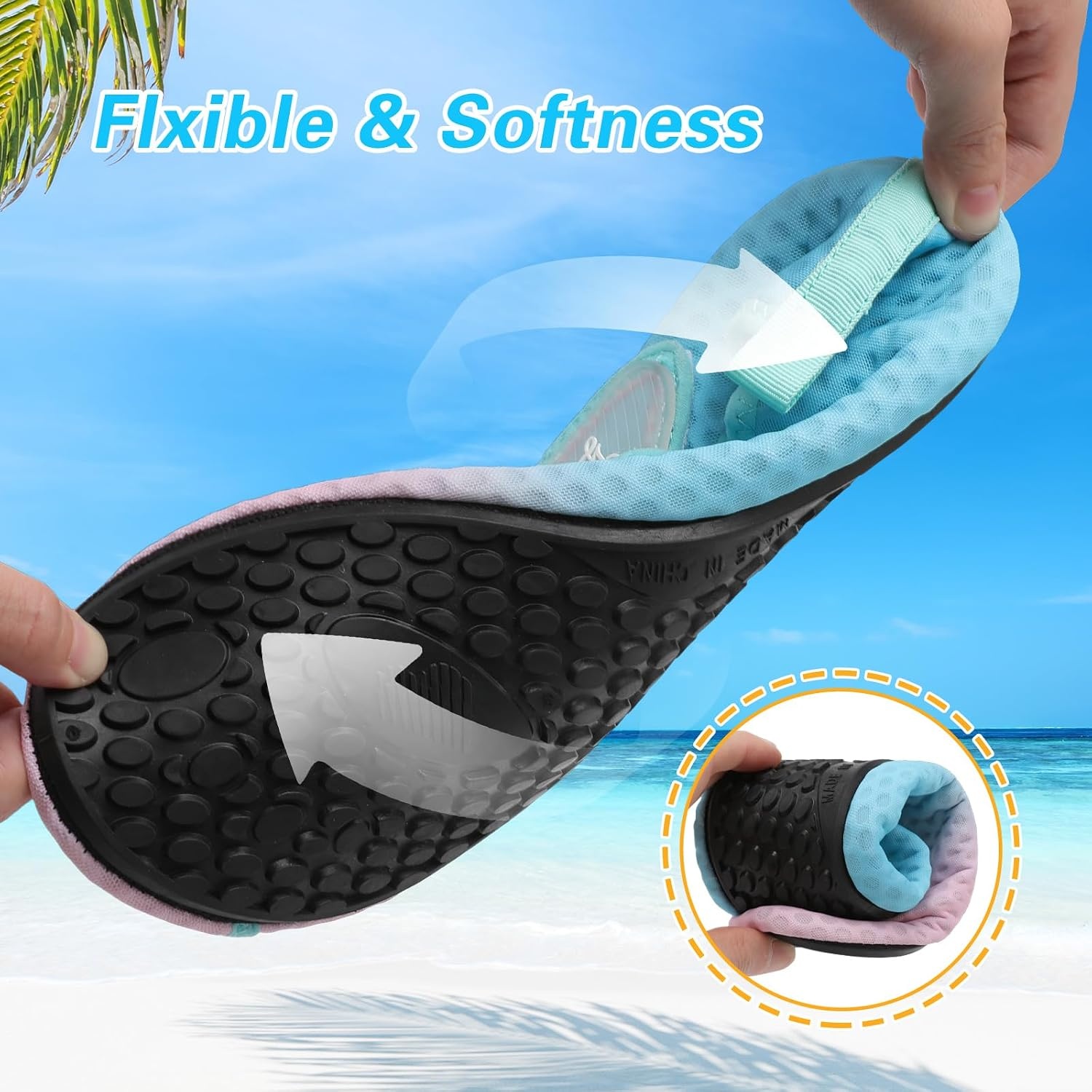 image:imageLeIsfIt Water Shoes for Women Men Swim Beach Barefoot Shoes Quick Dry Aqua Socks for Pool Diving Boating River Yoga Lake SurfGreen Pink