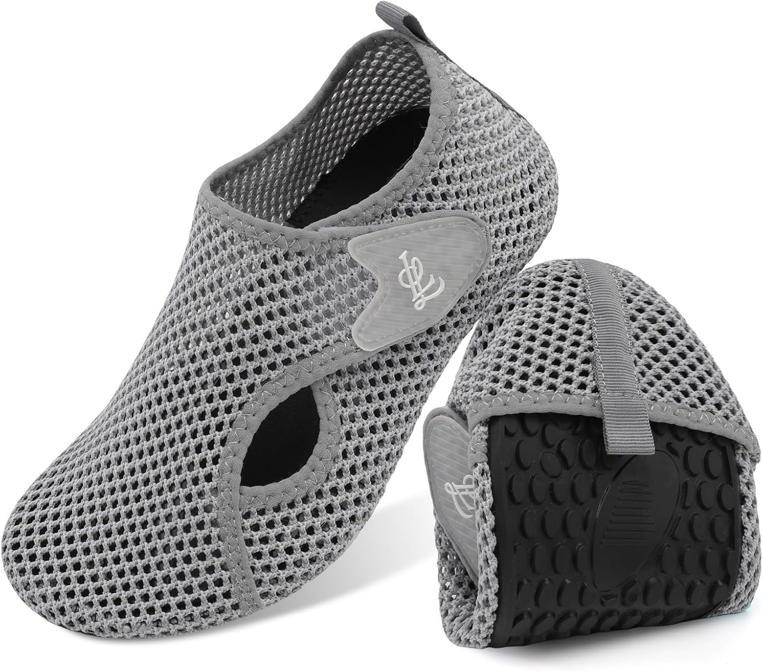 image:imageLeIsfIt Water Shoes for Women Men Swim Beach Barefoot Shoes Quick Dry Aqua Socks for Pool Diving Boating River Yoga Lake SurfGreyKnit